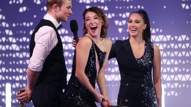 Макар Запорожский, Екатерина Боброва и Алина Загитова. Фото Дарья Исаева, «СЭ» / Canon EOS-1D X Mark II Макар Запорожский, Екатерина Боброва и Алина Загитова. Фото Дарья Исаева, «СЭ» / Canon EOS-1D X Mark II