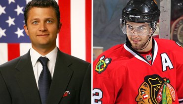 В победном для «Блэкхоукс» сезоне-2009/10 незадолго до финала произошёл инцидент, в котором участвовал видеотренер команды Брэд Олдрич — его обвинили в сексуальных домогательствах в отношении игроков клуба. Было доказано, что контакт действительно был. В следствие скандала с постов были сняты хоккейные функционеры. На фото: Брэд Олдрич и Кайл Бич.