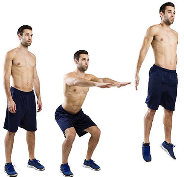 Приседание и прыжок. Фото body.com Приседание и прыжок. Фото body.com