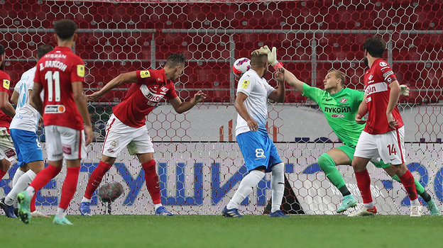 Гол в ворота «Спартака». Фото Александр Федоров, «СЭ» / Canon EOS-1D X Mark II Гол в ворота «Спартака». Фото Александр Федоров, «СЭ» / Canon EOS-1D X Mark II