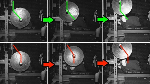 Траектория движения штанги в жиме лежа. Траектория движения штанги в жиме лежа.