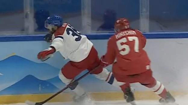 Россия — Чехия — 5:6 ОТ. Нарушение Александра Никишина. Россия — Чехия — 5:6 ОТ. Нарушение Александра Никишина.