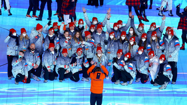 Российская команда на церемонии закрытия олимпийских игр. Фото Getty Images Российская команда на церемонии закрытия олимпийских игр. Фото Getty Images