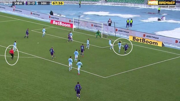 Эпизод матча «Уфа» — «Нижний Новгород». Эпизод матча «Уфа» — «Нижний Новгород».