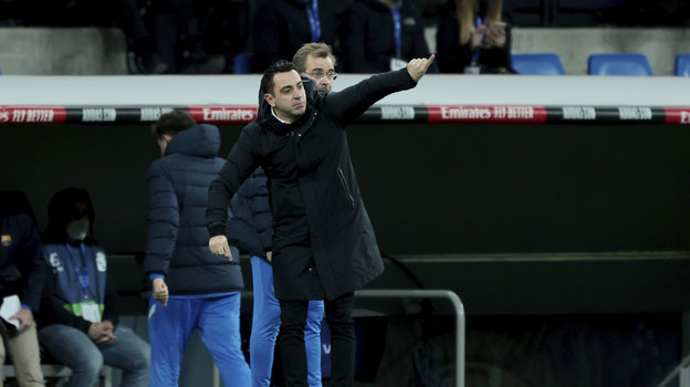 20 марта. Мадрид. «Реал» — «Барселона» — 0:4. Главный тренер гостей Хави. Фото Global Look Press 20 марта. Мадрид. «Реал» — «Барселона» — 0:4. Главный тренер гостей Хави. Фото Global Look Press