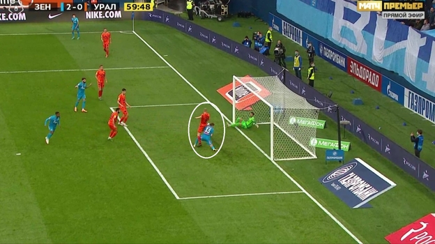 «Зенит» — «Урал». Фото Скриншот трансляции. «Зенит» — «Урал». Фото Скриншот трансляции.