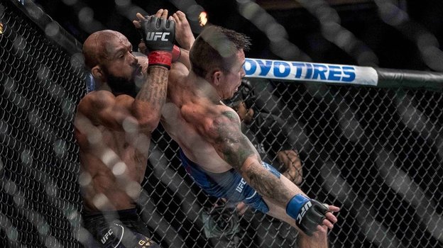 Джонсон финиширует Рэя Борга летящим армбаром после слэма. Фото mmafighting Джонсон финиширует Рэя Борга летящим армбаром после слэма. Фото mmafighting