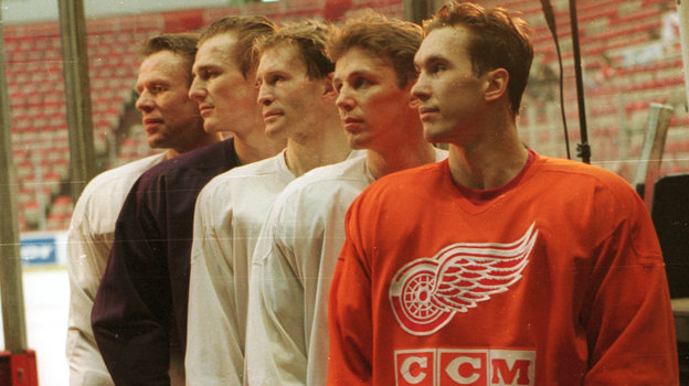 Вячеслав Фетисов, Сергей Федоров, Владимир Константинов, Игорь Ларионов, Вячеслав Козлов. Фото Александр Вильф, архив «СЭ» Вячеслав Фетисов, Сергей Федоров, Владимир Константинов, Игорь Ларионов, Вячеслав Козлов. Фото Александр Вильф, архив «СЭ»