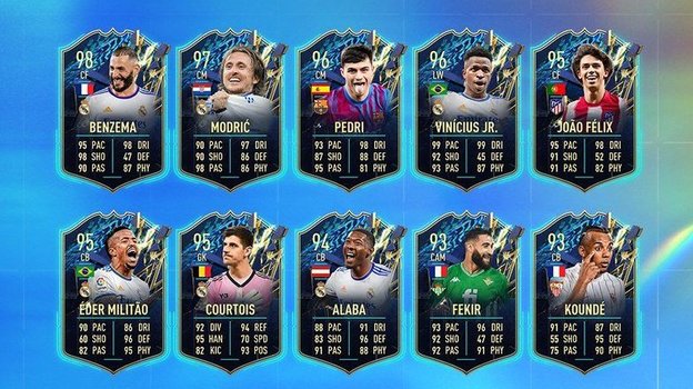 «Команду сезона» ла лиги FIFA 22. Фото Twitter «Команду сезона» ла лиги FIFA 22. Фото Twitter