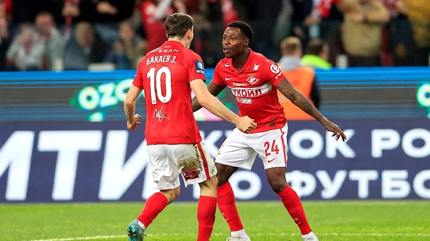 Зелимхан Бакаев и Квинси Промес. Фото ФК «Спартак» Зелимхан Бакаев и Квинси Промес. Фото ФК «Спартак»