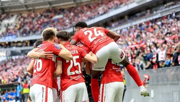 Игроки «Спартака» празднуют гол в финале БЕТСИТИ Кубка России.