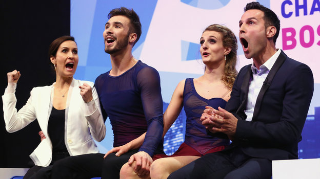 Мари-Франс Дюбрей, Гийом Сизерон, Габриэла Пападакис и Патрис Лозон. Фото Getty Images Мари-Франс Дюбрей, Гийом Сизерон, Габриэла Пападакис и Патрис Лозон. Фото Getty Images