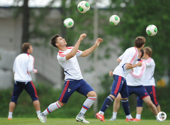 Тренировка молодежной сборной России по футболу