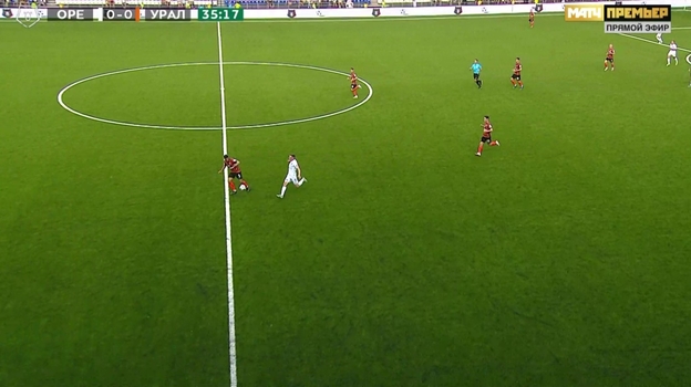 «Оренбург» — «Урал»: удаление Гогличидзе. Фото Скриншот трансляции «Оренбург» — «Урал»: удаление Гогличидзе. Фото Скриншот трансляции