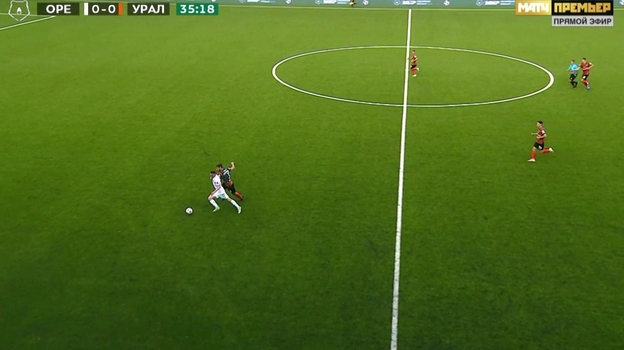 «Оренбург» — «Урал»: удаление Гогличидзе. Фото Скриншот трансляции «Оренбург» — «Урал»: удаление Гогличидзе. Фото Скриншот трансляции