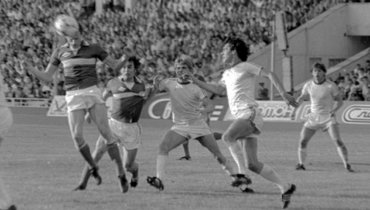 Матч «Спартак» — «Динамо» (Киев). На снимке Юрий Гаврилов, Александр Калашников, Виктор Хлус, Сергей Журавлев.