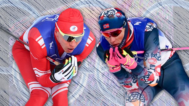 Александр Большунов и Йоханнес Клебо. Александр Большунов и Йоханнес Клебо.