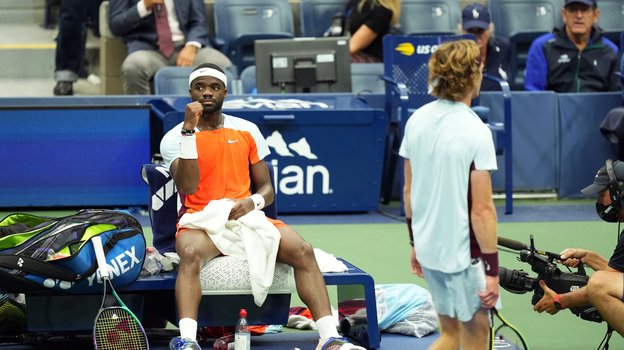 Фрэнсис Тиафо и Андрей Рублев. Фото AFP Фрэнсис Тиафо и Андрей Рублев. Фото AFP