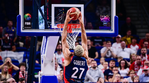 16 сентября. Франция — Польша — 95:54. Руди Гобер. Фото Global Look Press 16 сентября. Франция — Польша — 95:54. Руди Гобер. Фото Global Look Press