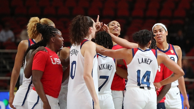 Баскетболистки сборной США. Фото AFP Баскетболистки сборной США. Фото AFP