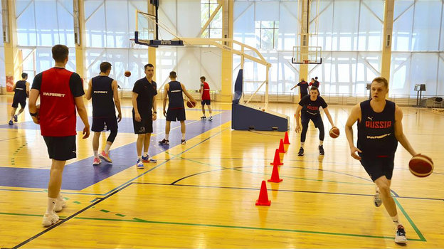 Тренировка сборной России. Фото РФБ Тренировка сборной России. Фото РФБ