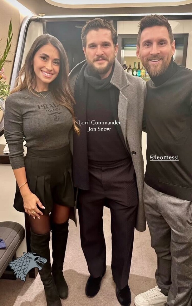 Антонелла Рокуццо, Кит Харингтон и Лионель Месси. Фото Соцсети Антонелла Рокуццо, Кит Харингтон и Лионель Месси. Фото Соцсети