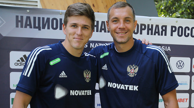 Александр Соболев и Артем Дзюба. Фото Константин Рыбин/РФС Александр Соболев и Артем Дзюба. Фото Константин Рыбин/РФС