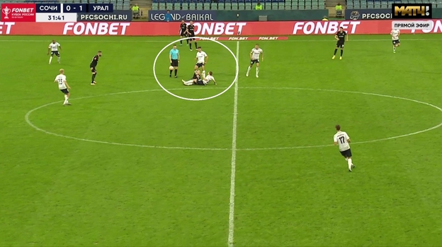 Грубая игра Юшина в матче Кубка России «Сочи» — «Урал». Грубая игра Юшина в матче Кубка России «Сочи» — «Урал».