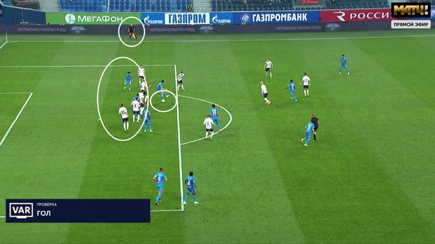 В момент паса Кузяева часть правого голеностопа Клаудиньо была ближе к линии ворот. В момент паса Кузяева часть правого голеностопа Клаудиньо была ближе к линии ворот.