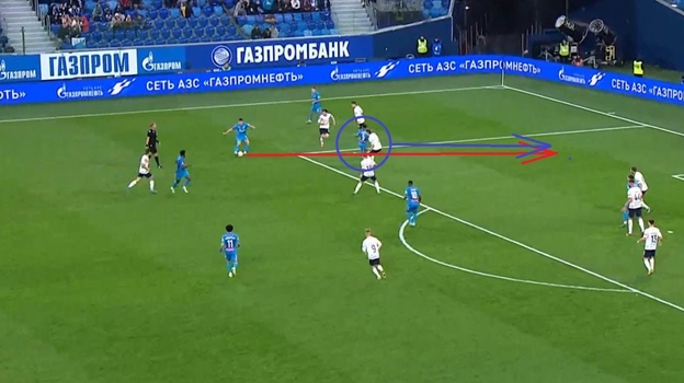 Мостовой делает разрезающую передачу в штрафную на Барриоса. Фото Скриншот трансляции Мостовой делает разрезающую передачу в штрафную на Барриоса. Фото Скриншот трансляции