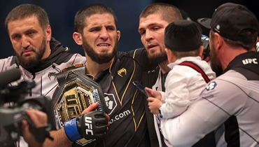 Ислам Махачев и Хабиб Нурмагомедов.