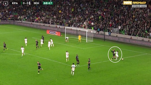 Кадр из трансляции матча «Краснодар» — «Зенит». Кадр из трансляции матча «Краснодар» — «Зенит».