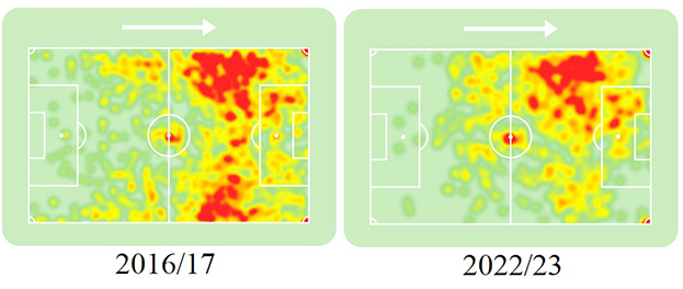 Тепловая карта действий Квинси Промеса. Фото Sofascore Тепловая карта действий Квинси Промеса. Фото Sofascore