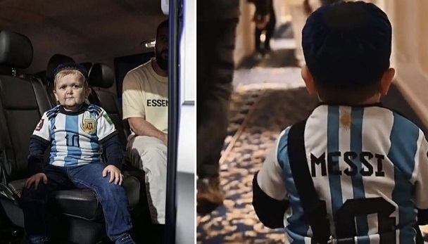 Хасбик в футболке в форме сборной Аргентины и фамилией Лионеля Месси. Фото Соцсети Хасбик в футболке в форме сборной Аргентины и фамилией Лионеля Месси. Фото Соцсети