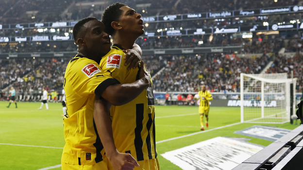 Юсуффа Мукоко и Джуд Беллингем. Фото Reuters Юсуффа Мукоко и Джуд Беллингем. Фото Reuters