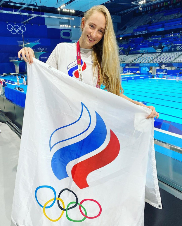 Влада Чигирева с флагом сборной России. Фото Соцсети Влада Чигирева с флагом сборной России. Фото Соцсети