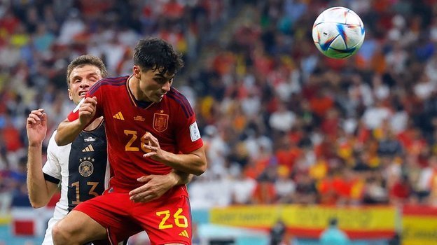 Испания — Германия — 1:1. Томас Мюллер и Педри. Фото AFP Испания — Германия — 1:1. Томас Мюллер и Педри. Фото AFP