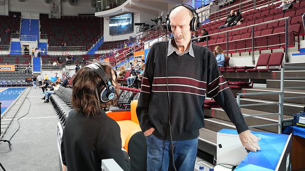 В предматчевой студии БК «Зенит». Фото Пресс-служба БК «Зенит» В предматчевой студии БК «Зенит». Фото Пресс-служба БК «Зенит»