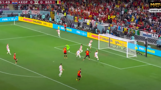 1 декабря. Хорватия — Бельгия — 0:0. Голевой момент у Лукаку. Фото Скриншот трансляции 1 декабря. Хорватия — Бельгия — 0:0. Голевой момент у Лукаку. Фото Скриншот трансляции