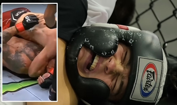 Ислам Махачев душит Никиту Нагорного ручным треугольником, как Чарльза Оливейру. Фото Скриншот с выпуска на YouTube-канале Нагорного Ислам Махачев душит Никиту Нагорного ручным треугольником, как Чарльза Оливейру. Фото Скриншот с выпуска на YouTube-канале Нагорного