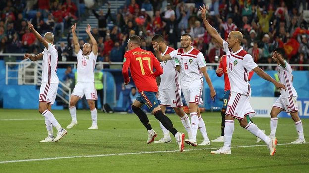 Игроки сборной Марокко на ЧМ-2018 в России. Фото Global Look Press Игроки сборной Марокко на ЧМ-2018 в России. Фото Global Look Press