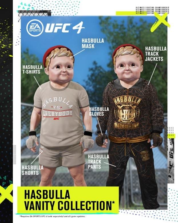 Набор с Хасбиком в игре UFC 4. Фото EA Sports Набор с Хасбиком в игре UFC 4. Фото EA Sports