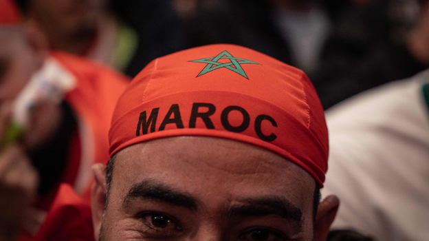 Марокканский болельщик в Брюсселе. Фото AFP Марокканский болельщик в Брюсселе. Фото AFP