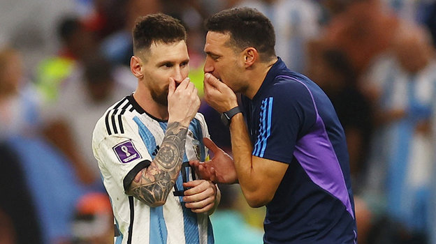 Лионель Месси и Лионель Скалони. Фото Reuters Лионель Месси и Лионель Скалони. Фото Reuters