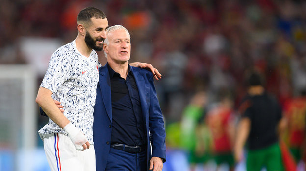 Карим Бензема и Дидье Дешам. Фото Global Look Press Карим Бензема и Дидье Дешам. Фото Global Look Press