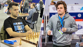 Карлсен начал ЧМ по блицу в спортивном костюме, Непомнящего попросили переодеться
