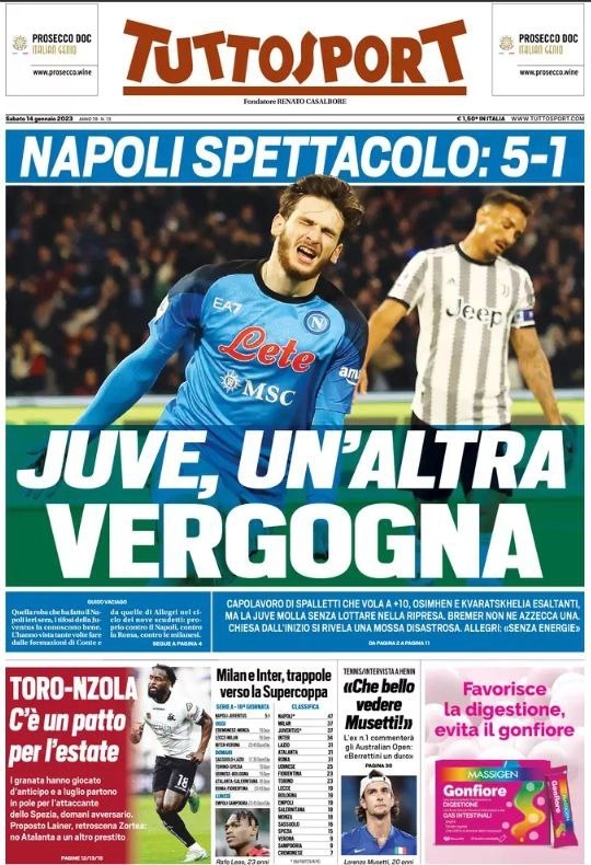 Обложка газеты Tuttosport. Обложка газеты Tuttosport.