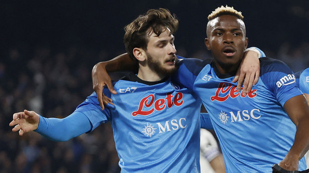 Хвича Кварацхелия и Виктор Осимхен. Фото Reuters Хвича Кварацхелия и Виктор Осимхен. Фото Reuters