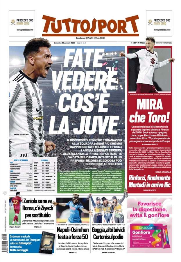 Обложка газеты Tuttosport. Обложка газеты Tuttosport.