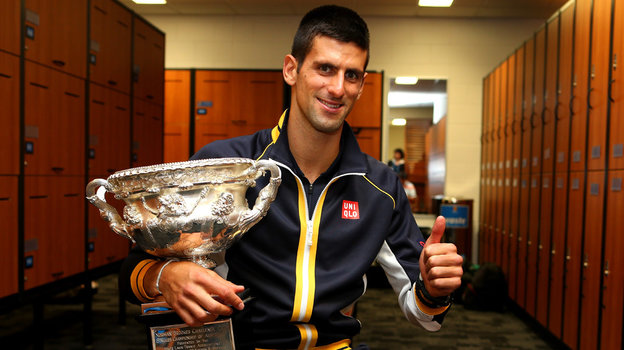 Новак Джокович в раздевалке после победы в 2013 году. Фото Getty Images Новак Джокович в раздевалке после победы в 2013 году. Фото Getty Images